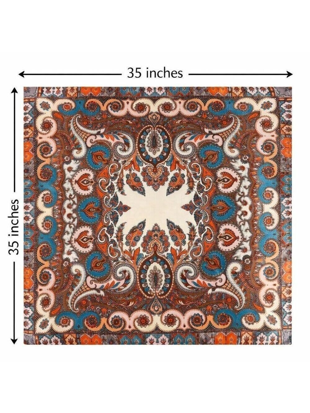 Wild Rag Scarf Paisley Bandana Neckerchief Large 35 Inch Silk Feel - Picture 5 of 8